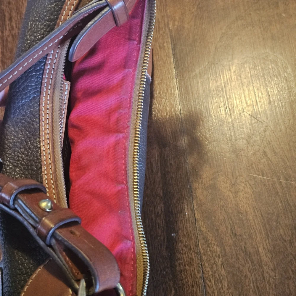 Dooney & Bourke Brown Pebble Leather Hobo Shoulder Bag